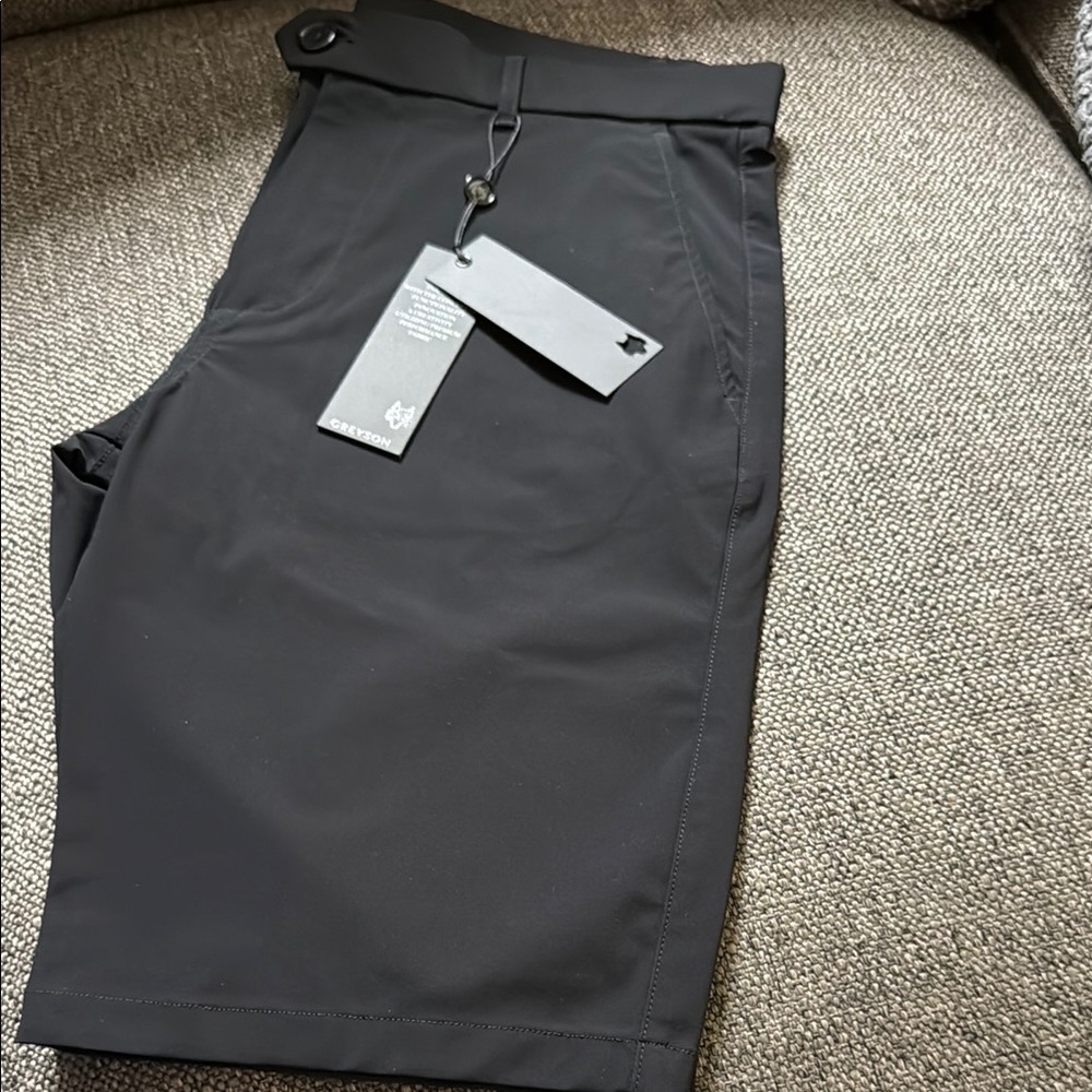 Greyson Black Flat Front Shorts
